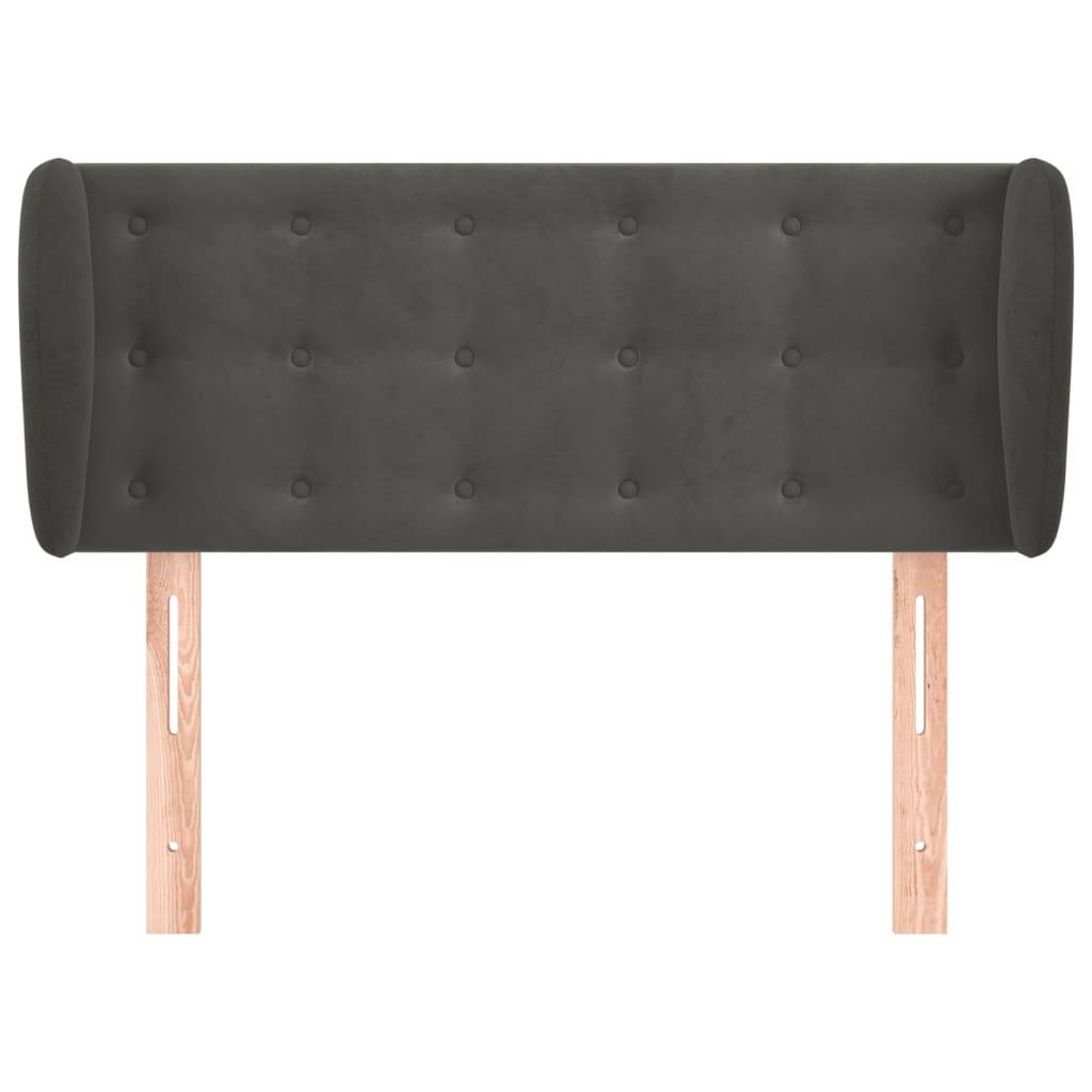 vidaXL Kopfteil mit Ohren Dunkelgrau 83x23x78/88 cm Samt