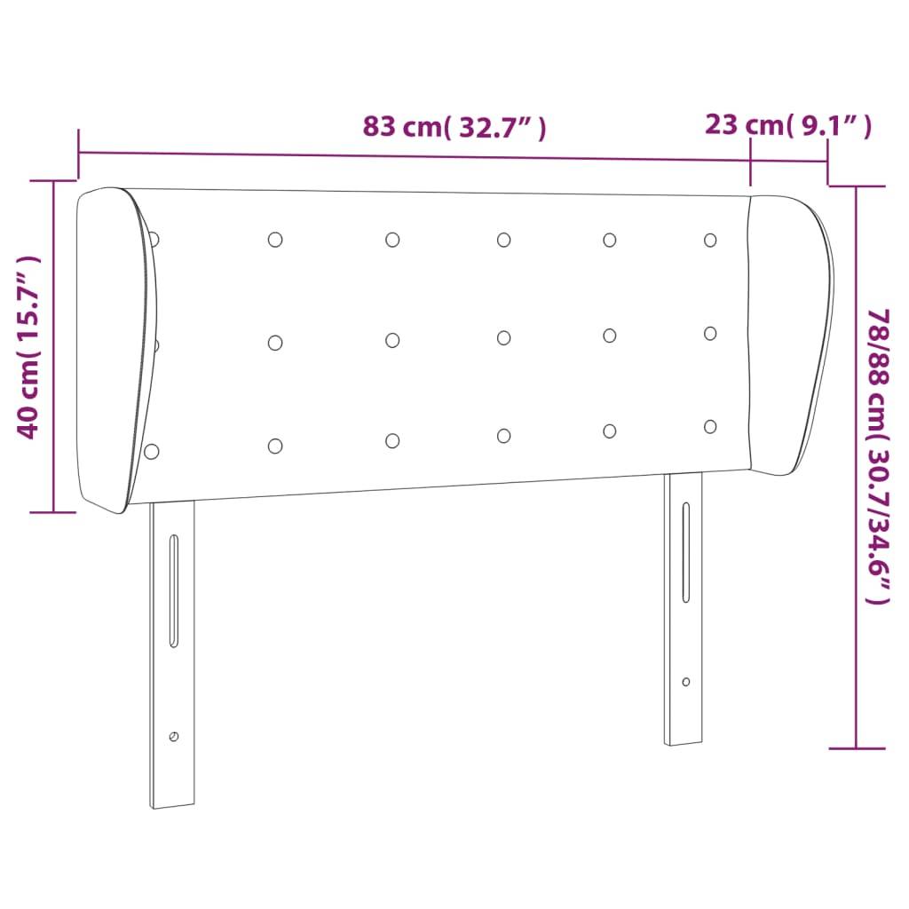 vidaXL Kopfteil mit Ohren Dunkelgrau 83x23x78/88 cm Samt