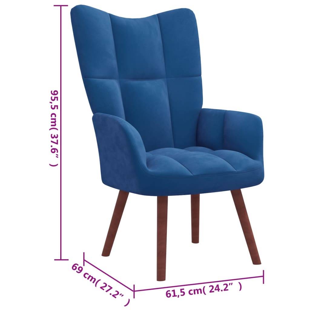 vidaXL Relaxsessel Blau Samt
