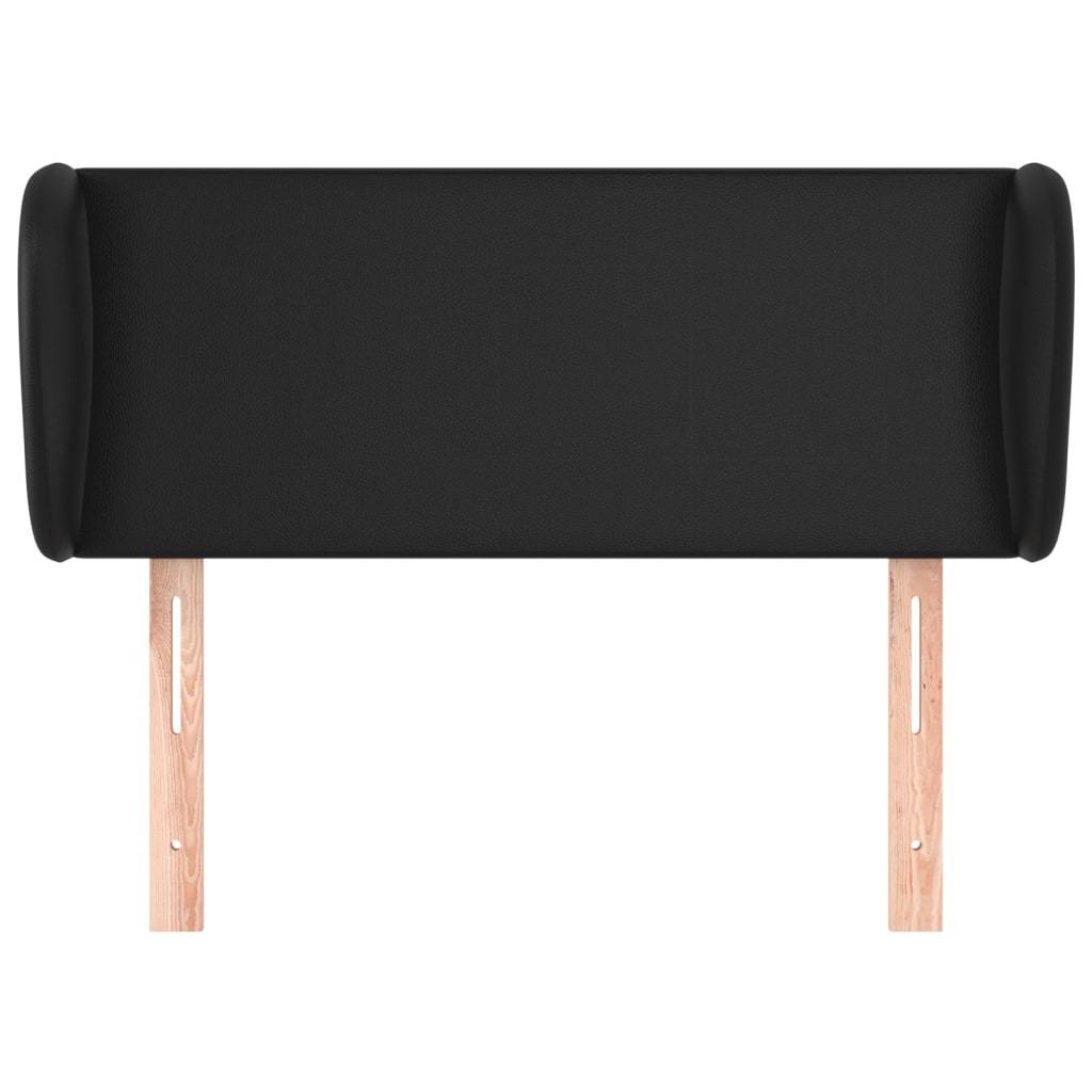 vidaXL Kopfteil mit Ohren Schwarz 93x23x78/88 cm Kunstleder