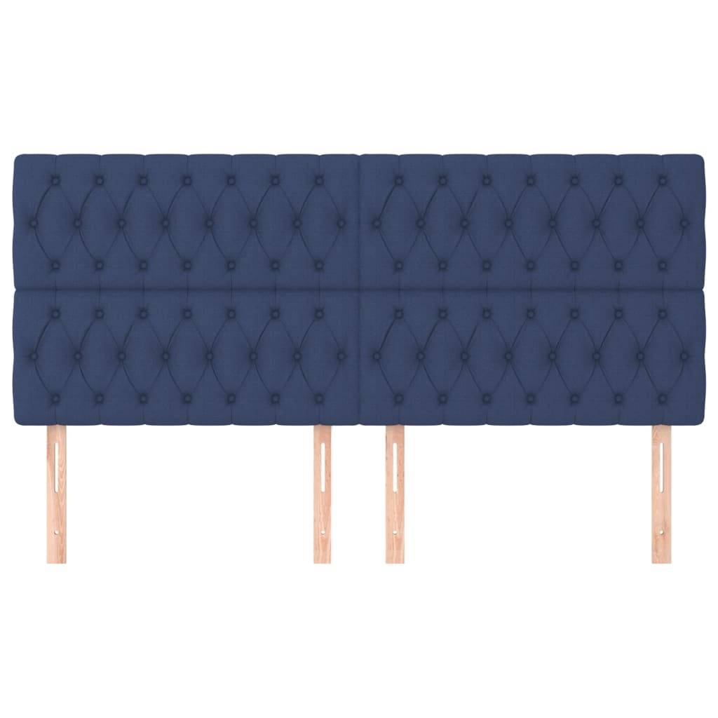 vidaXL Kopfteile 4 Stk. Blau 100x7x78/88 cm Stoff
