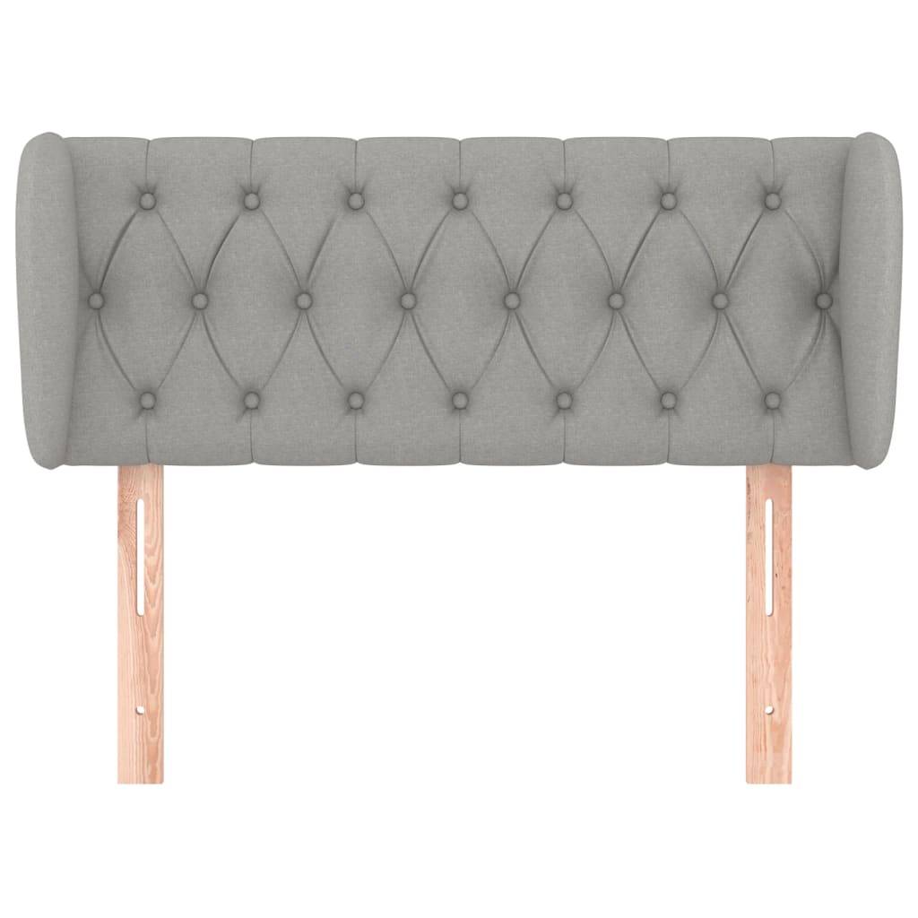 vidaXL Kopfteil mit Ohren Hellgrau 93x23x78/88 cm Stoff