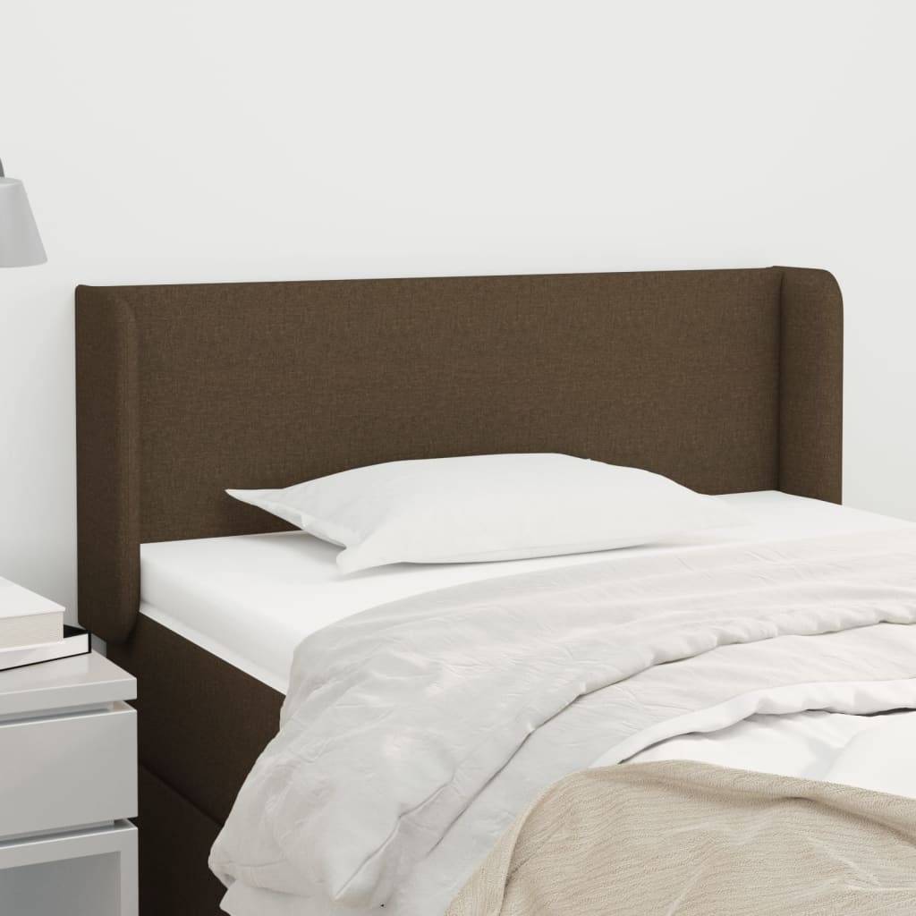vidaXL Kopfteil mit Ohren Dunkelbraun 93x16x78/88 cm Stoff