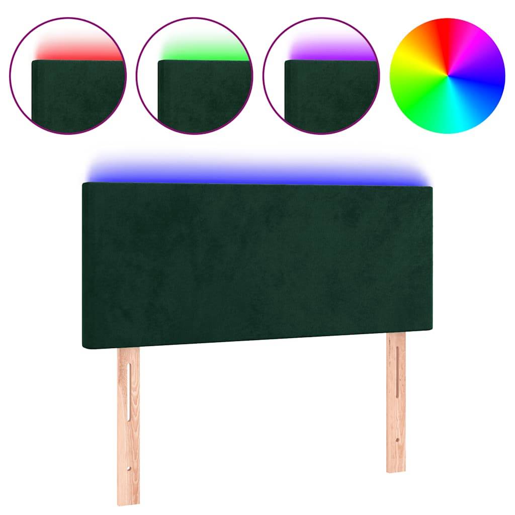 vidaXL LED Kopfteil Dunkelgrün 80x5x78/88 cm Samt