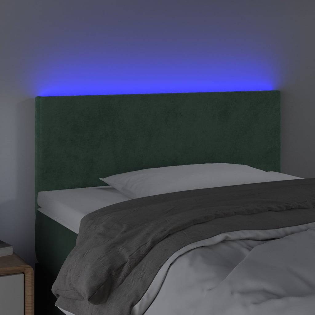 vidaXL LED Kopfteil Dunkelgrün 80x5x78/88 cm Samt
