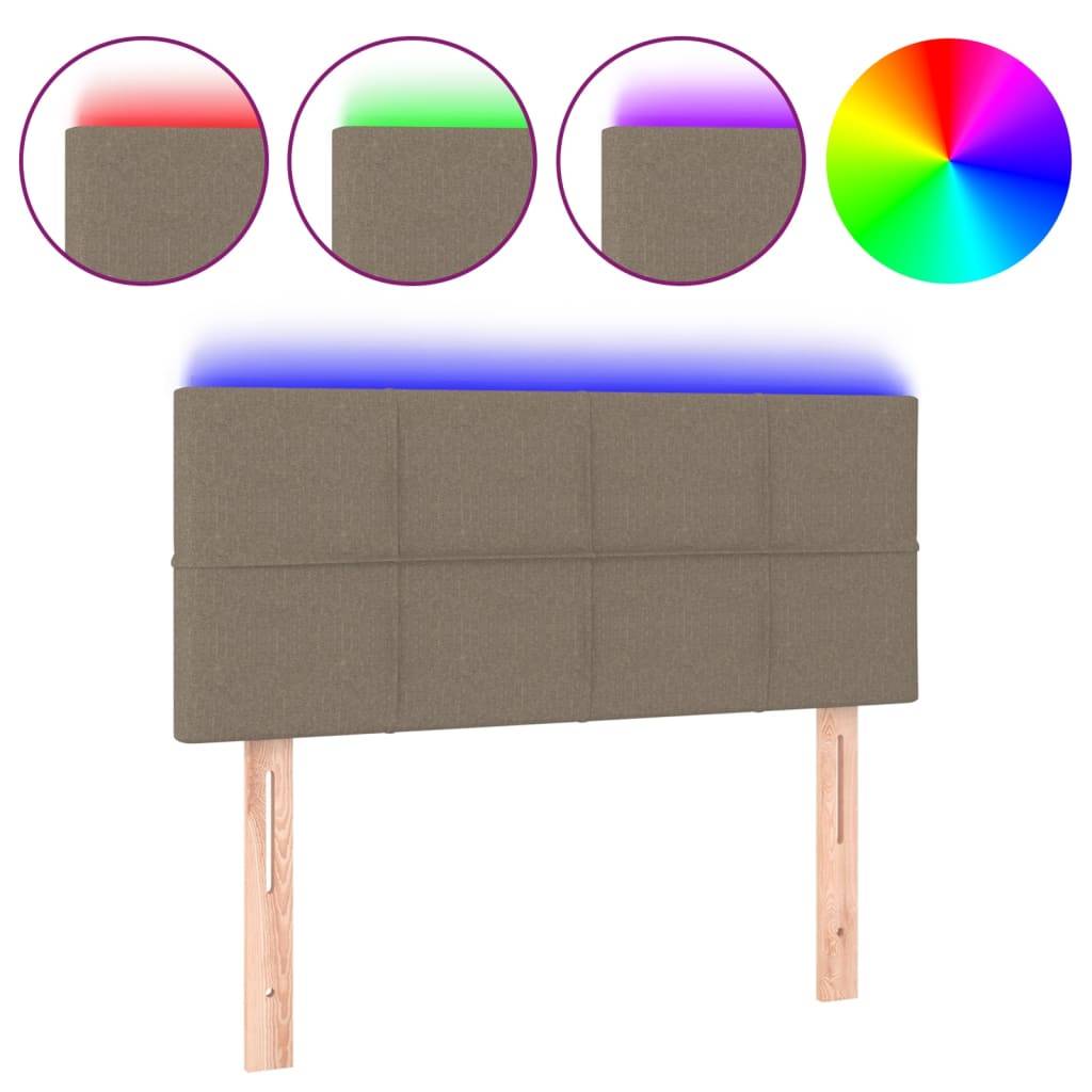vidaXL LED Kopfteil Taupe 100x5x78/88 cm Stoff