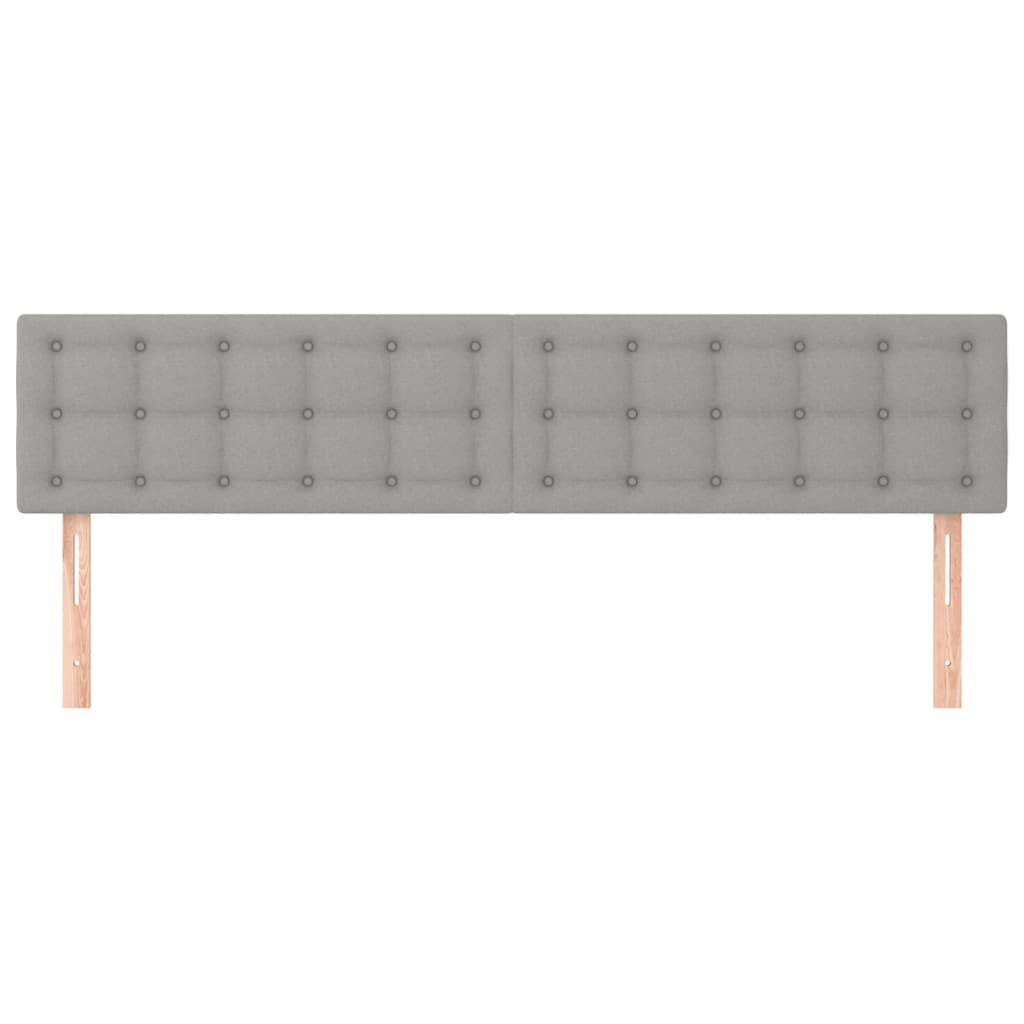 vidaXL Kopfteile 2 Stk. Hellgrau 90x5x78/88 cm Stoff