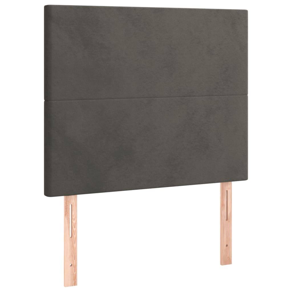 vidaXL Kopfteile 2 Stk. Dunkelgrau 80x5x78/88 cm Samt