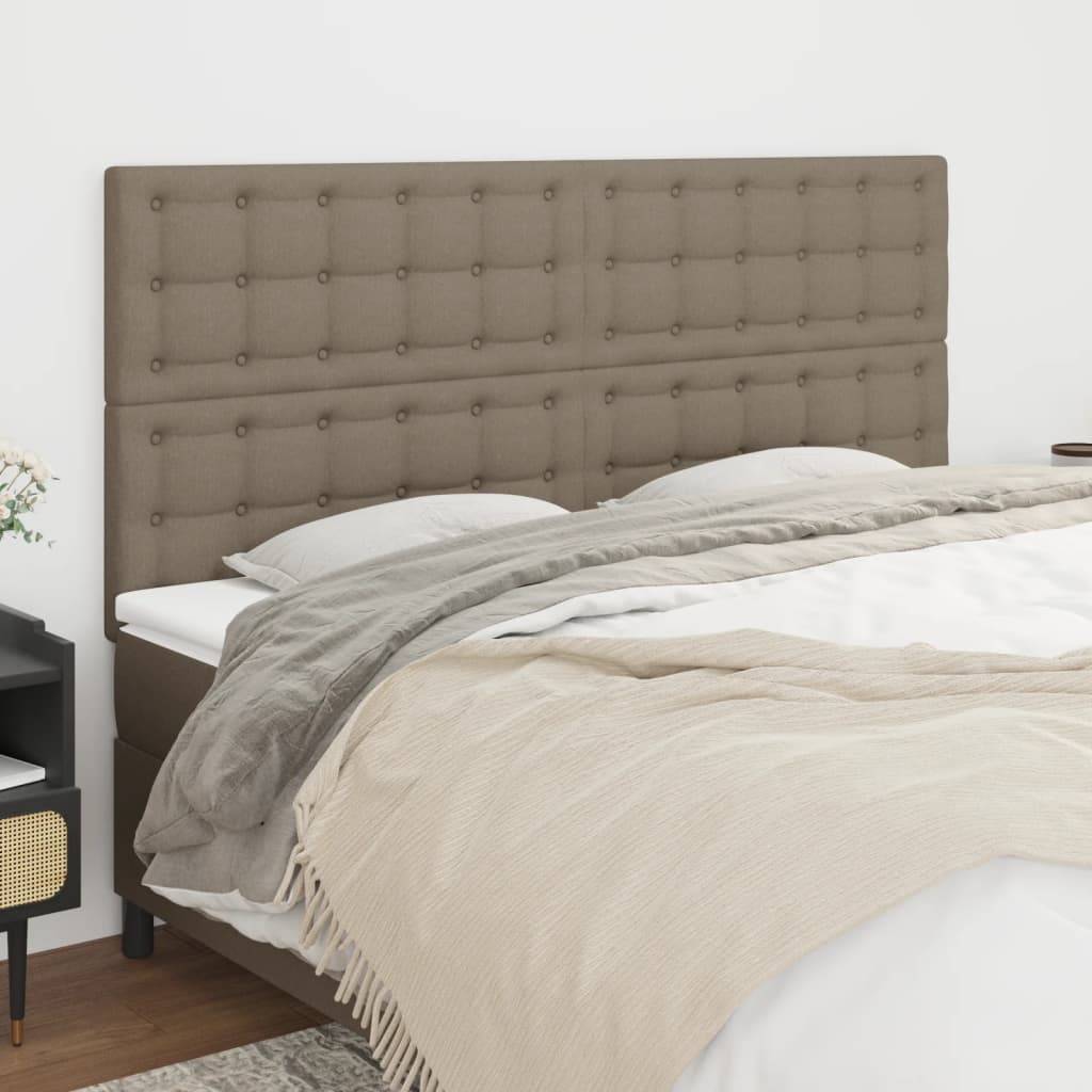 vidaXL Kopfteile 4 Stk. Taupe 90x5x78/88 cm Stoff