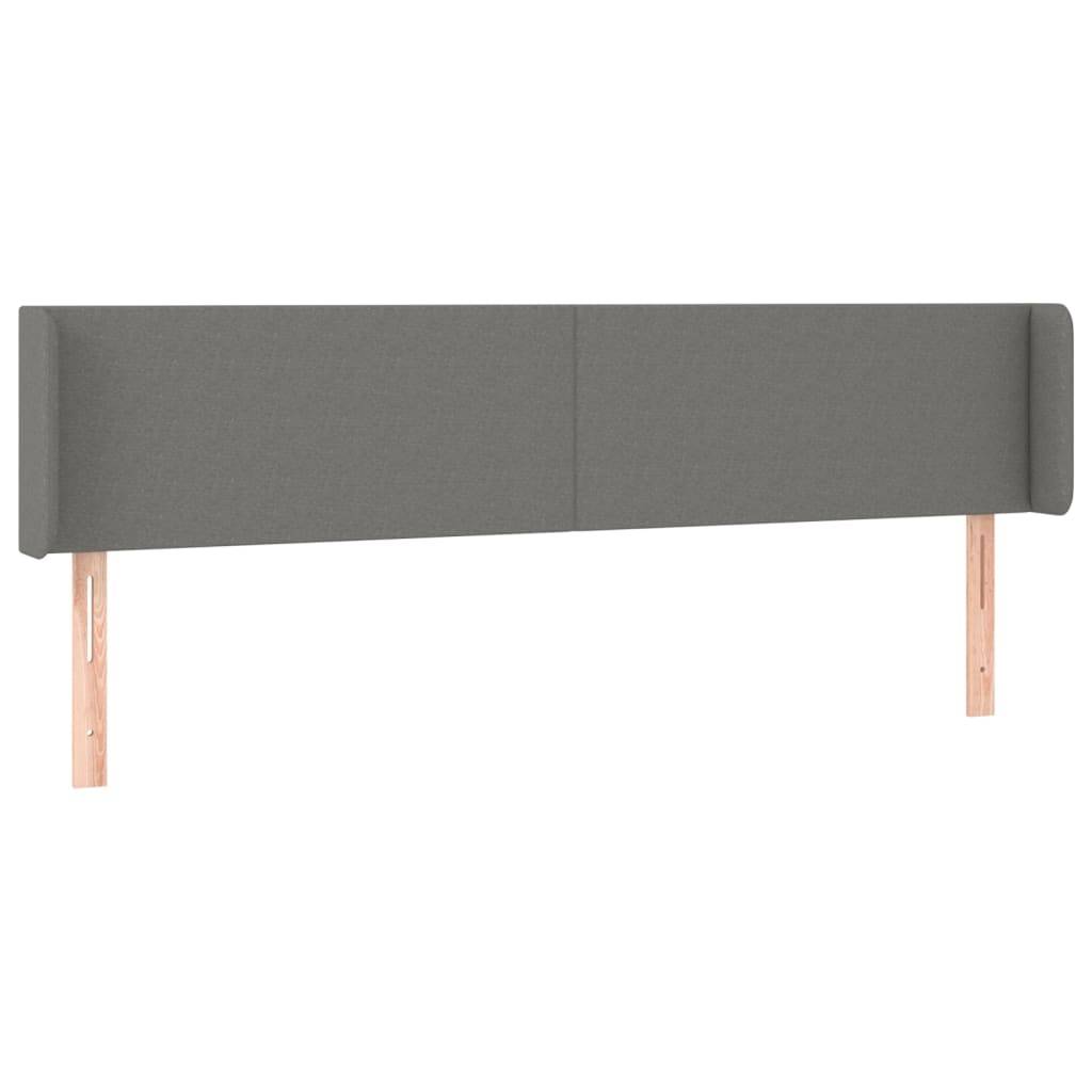vidaXL Kopfteil mit Ohren Dunkelgrau 183x16x78/88 cm Stoff