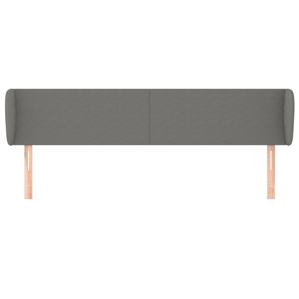 vidaXL Kopfteil mit Ohren Dunkelgrau 183x16x78/88 cm Stoff