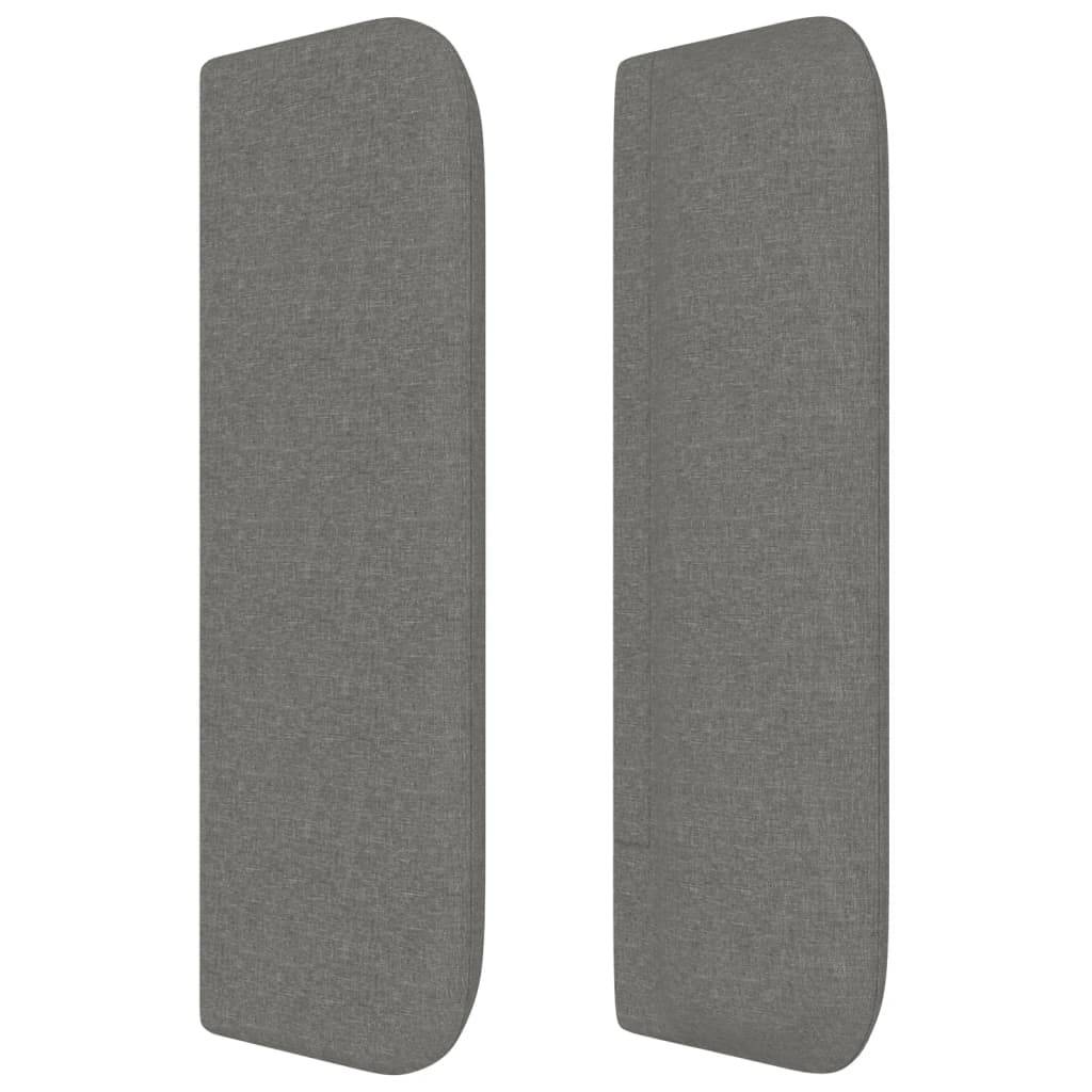 vidaXL Kopfteil mit Ohren Dunkelgrau 183x16x78/88 cm Stoff