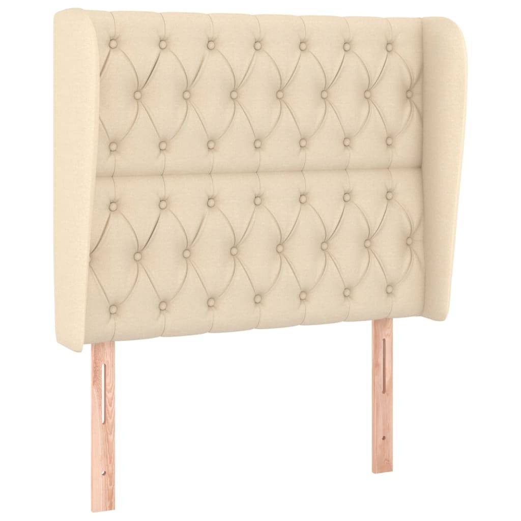 vidaXL Kopfteil mit Ohren Creme 93x23x118/128 cm Stoff