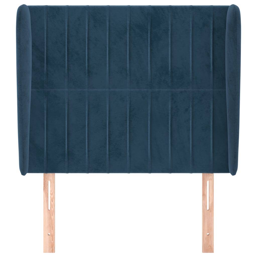 vidaXL Kopfteil mit Ohren Dunkelblau 103x23x118/128 cm Samt