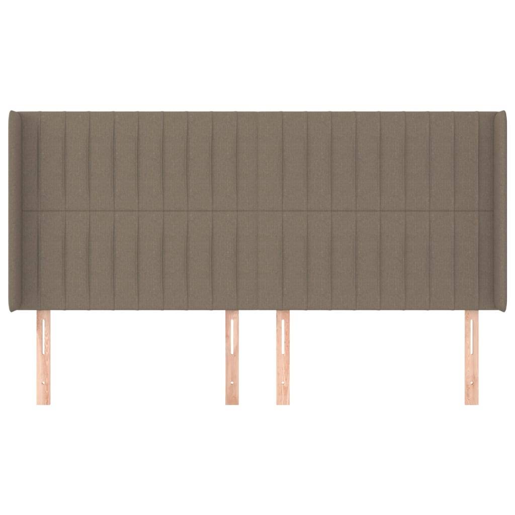 vidaXL Kopfteil mit Ohren Taupe 163x16x118/128 cm Stoff