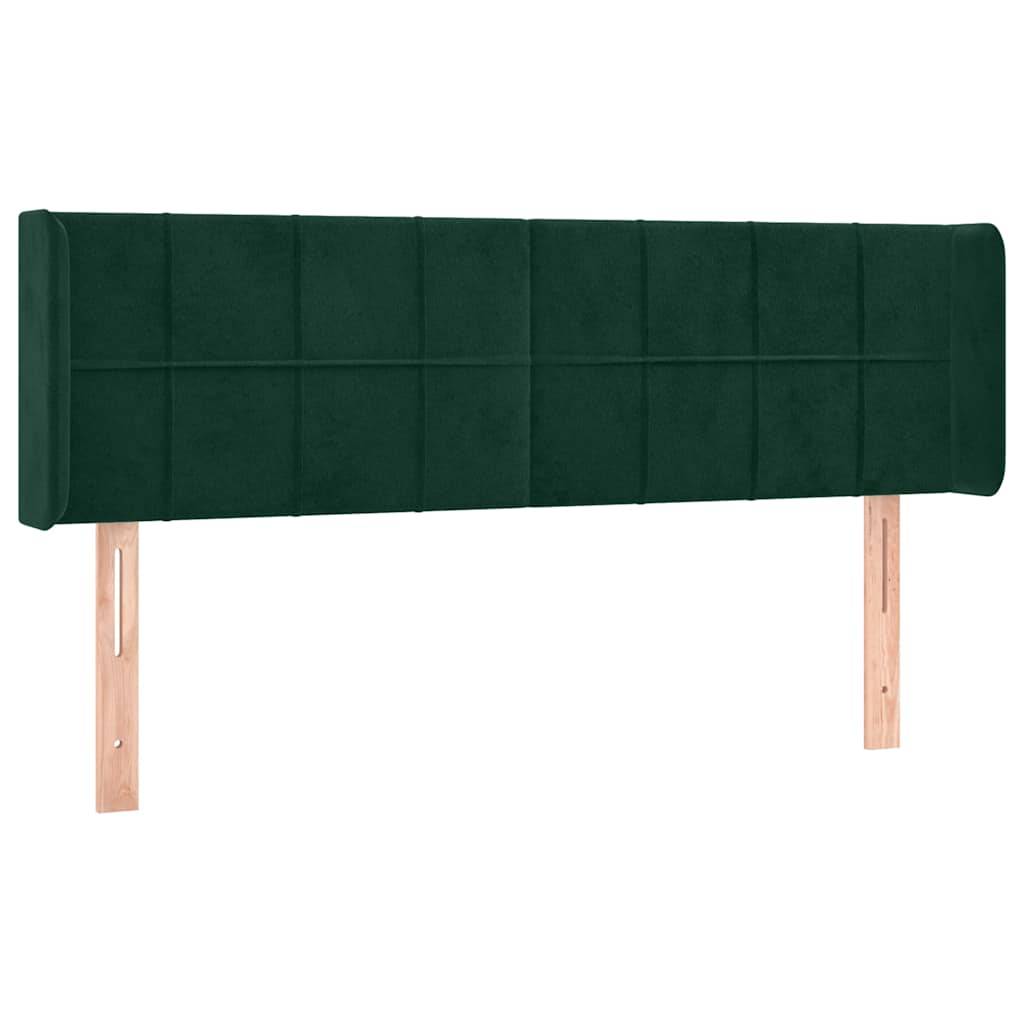 vidaXL LED Kopfteil Dunkelgrün 147x16x78/88 cm Samt