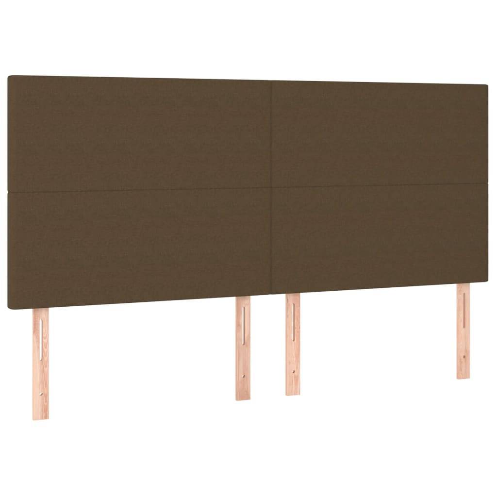 vidaXL LED Kopfteil Dunkelbraun 200x5x118/128 cm Stoff