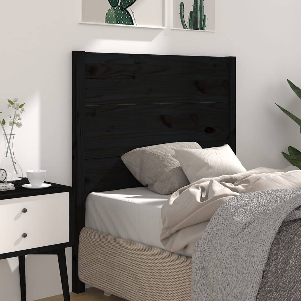 vidaXL Kopfteil Schwarz 96x4x100 cm Massivholz Kiefer
