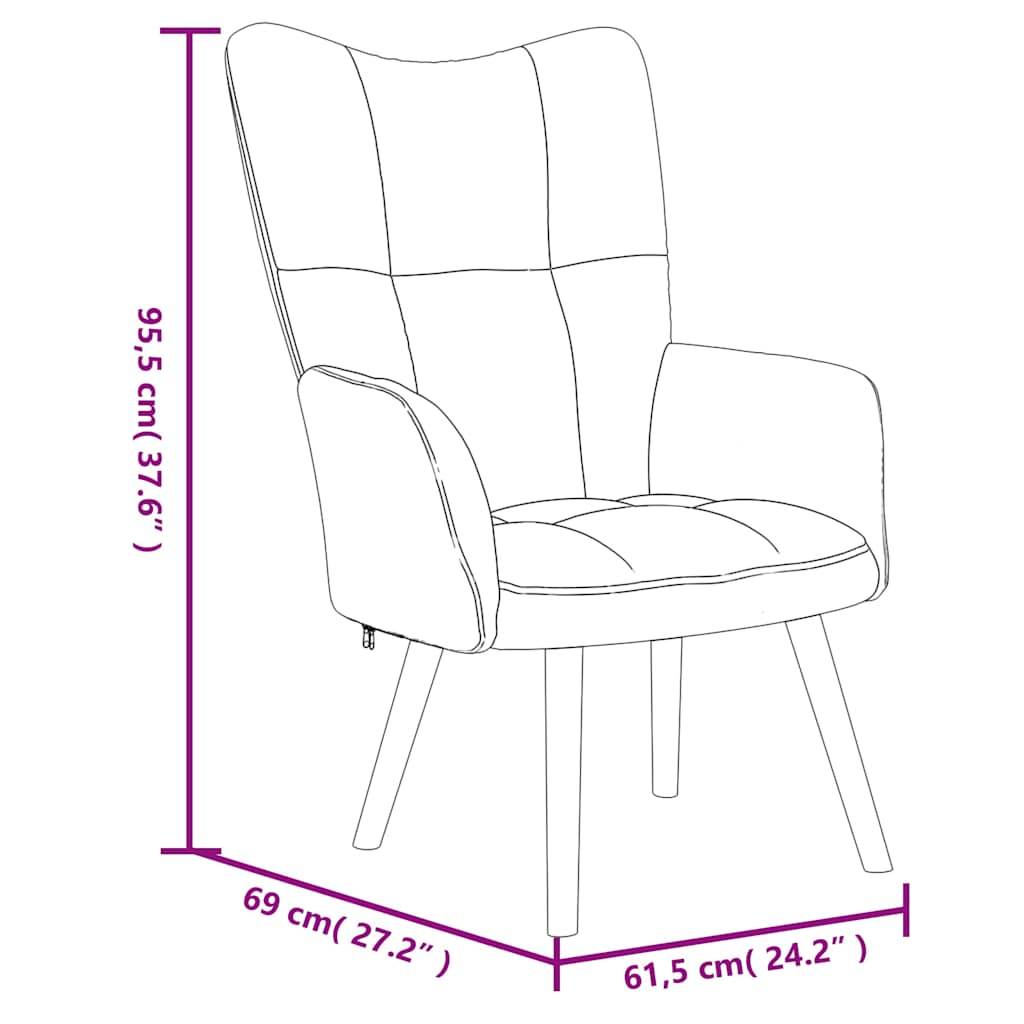 vidaXL Relaxsessel mit Hocker Schwarz Samt