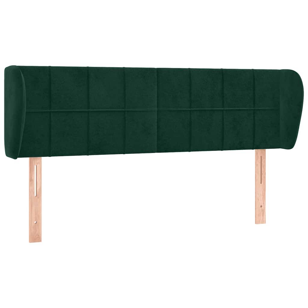 vidaXL Kopfteil mit Ohren Dunkelgrün 147x23x78/88 cm Samt