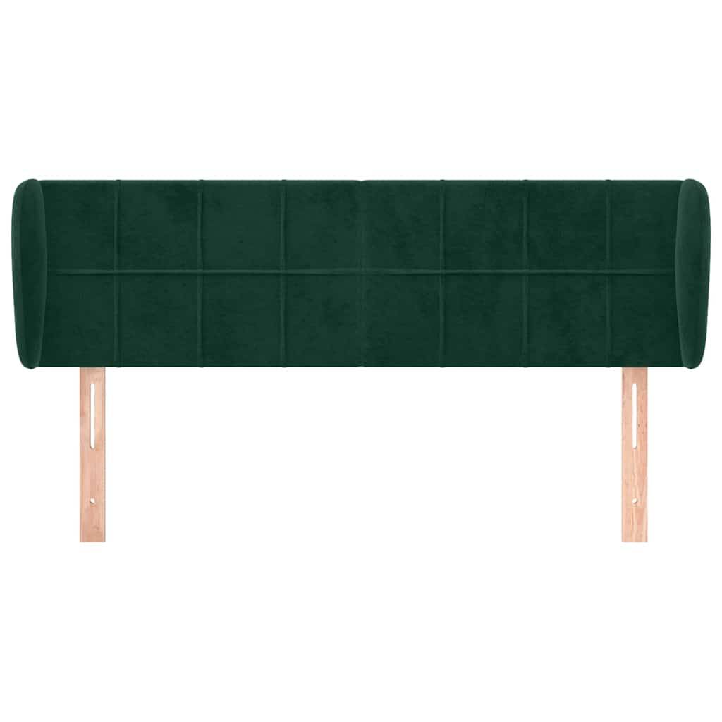 vidaXL Kopfteil mit Ohren Dunkelgrün 147x23x78/88 cm Samt