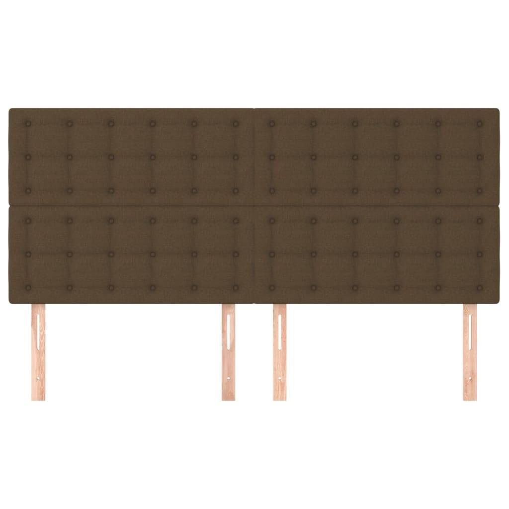 vidaXL Kopfteile 4 Stk. Dunkelbraun 90x5x78/88 cm Stoff