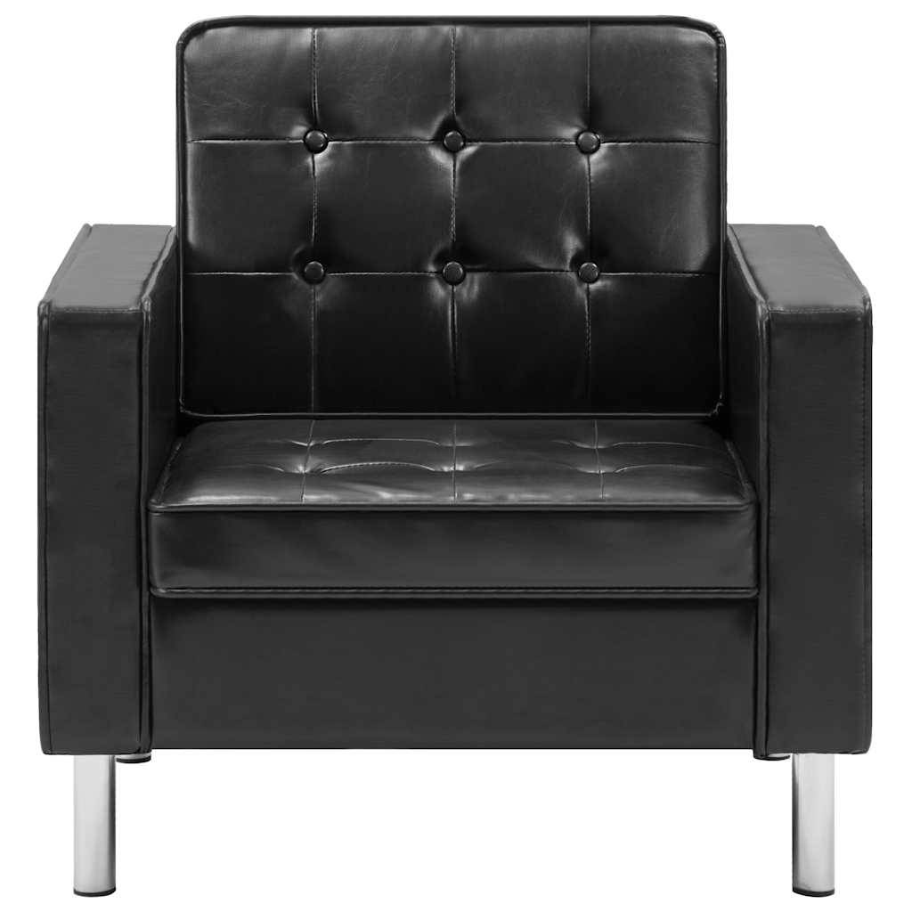 vidaXL Sessel Schwarz Kunstleder