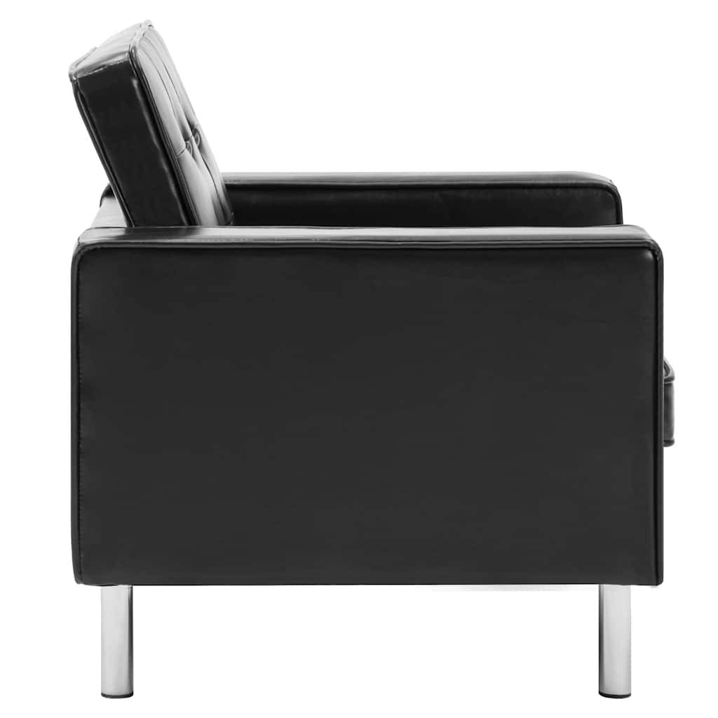 vidaXL Sessel Schwarz Kunstleder