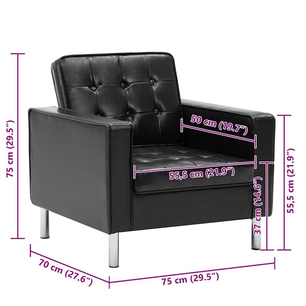 vidaXL Sessel Schwarz Kunstleder