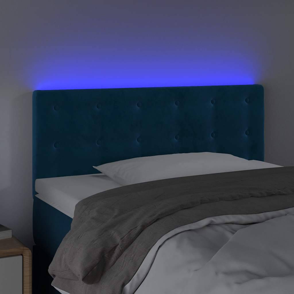 vidaXL LED Kopfteil Dunkelblau 90x5x78/88 cm Samt