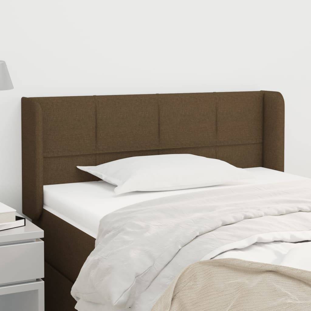 vidaXL Kopfteil mit Ohren Dunkelbraun 103x16x78/88 cm Stoff