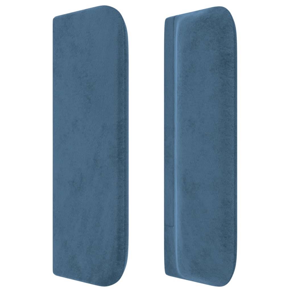vidaXL Kopfteil mit Ohren Dunkelblau 203x16x78/88 cm Samt