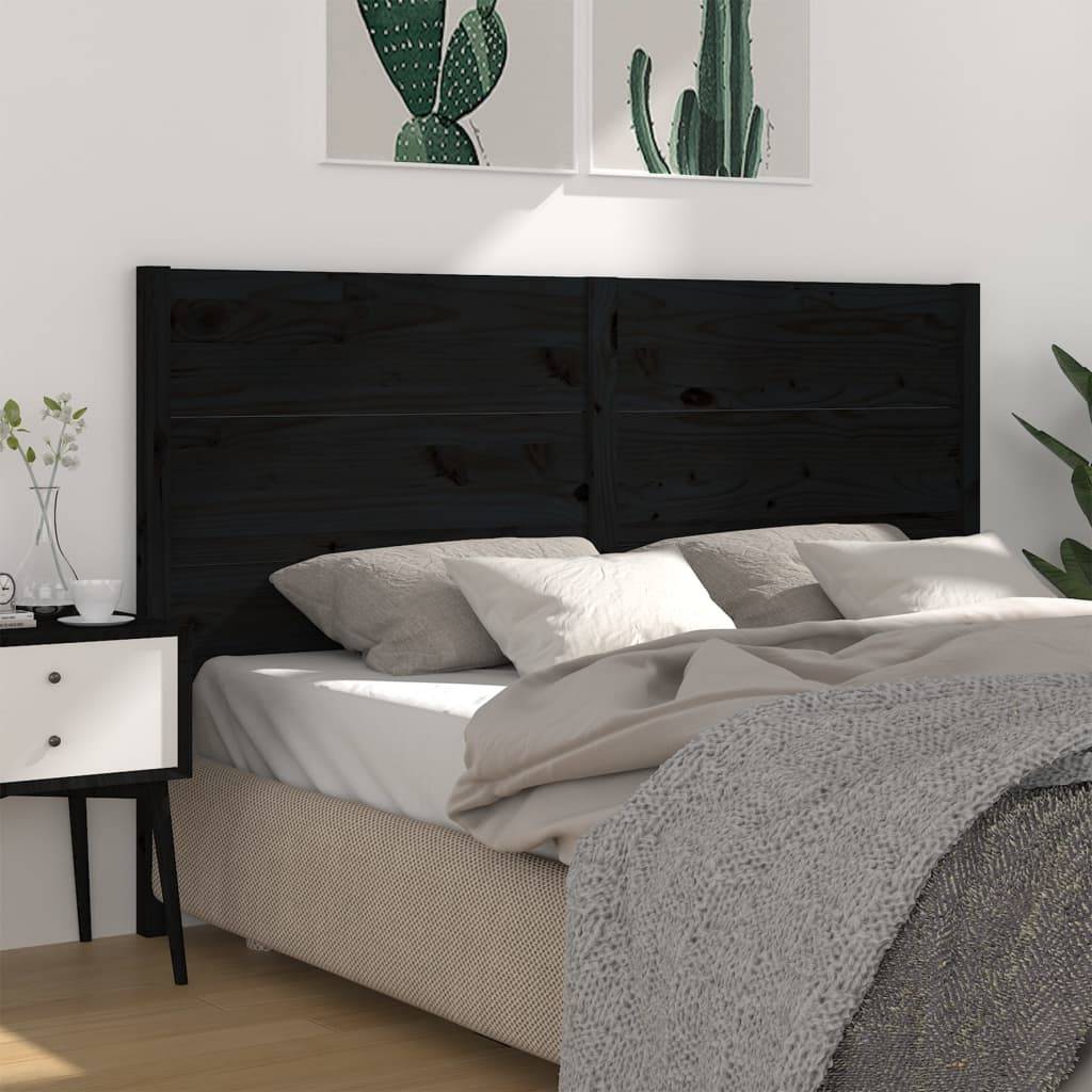 vidaXL Kopfteil Schwarz 206x4x100 cm Massivholz Kiefer