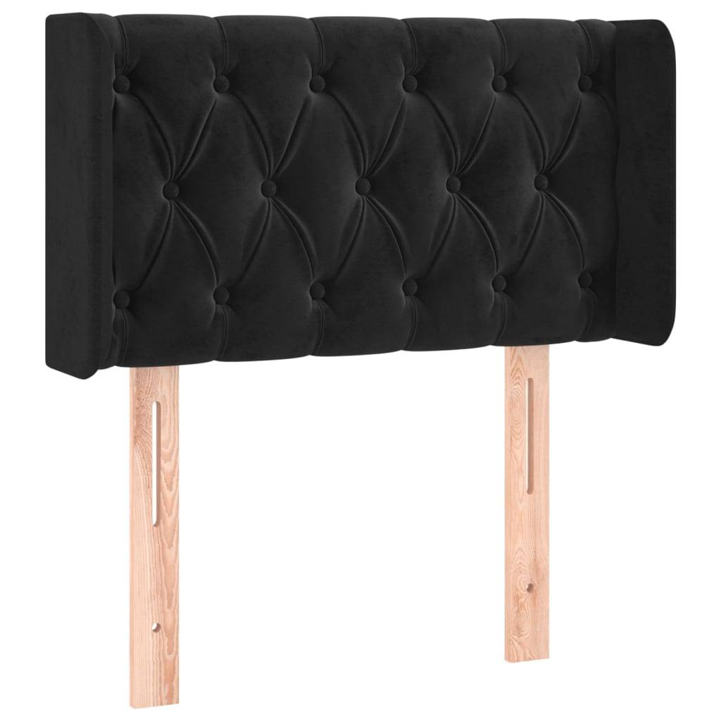 vidaXL LED Kopfteil Schwarz 83x16x78/88 cm Samt