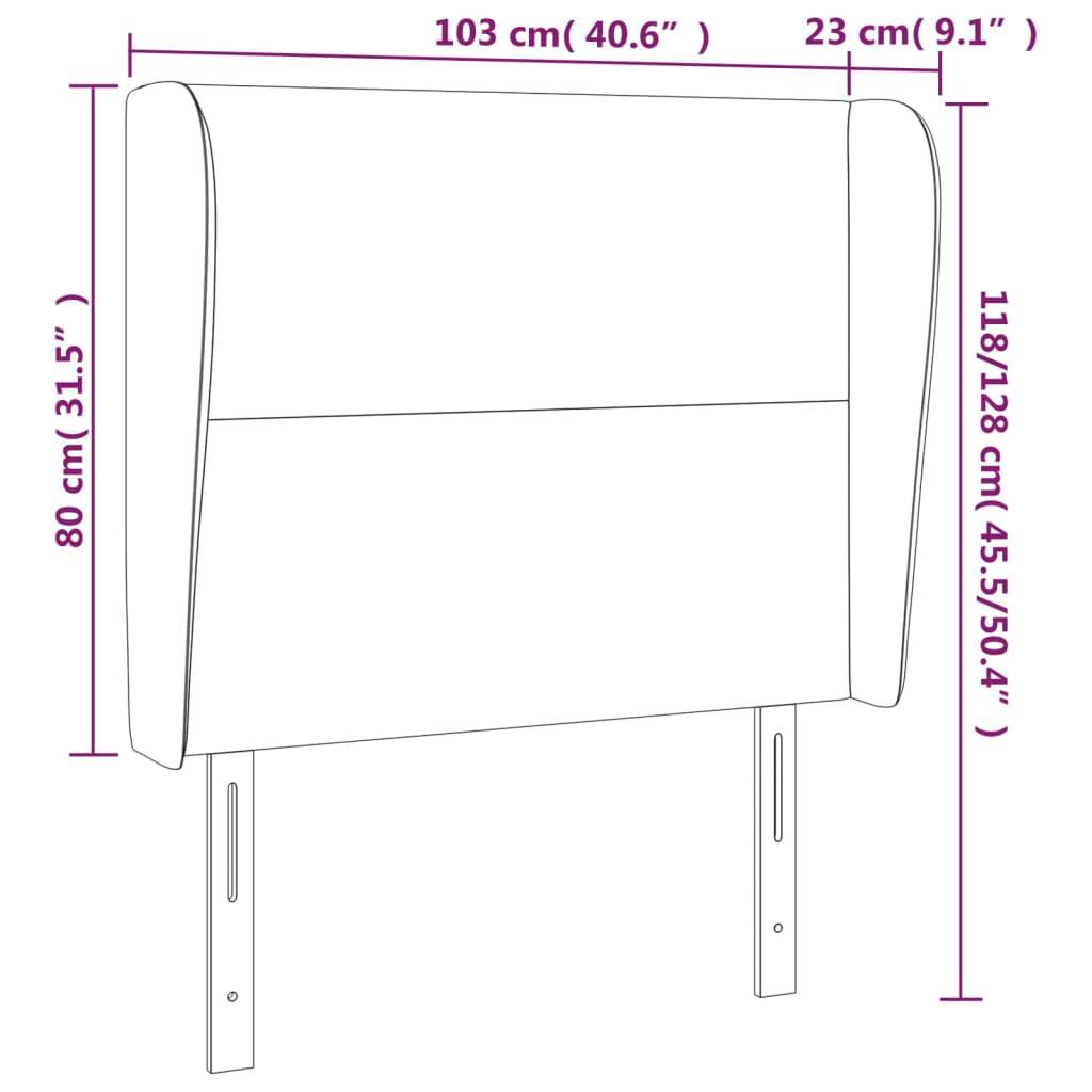 vidaXL Kopfteil mit Ohren Cappuccino-Braun 103x23x118/128cm Kunstleder