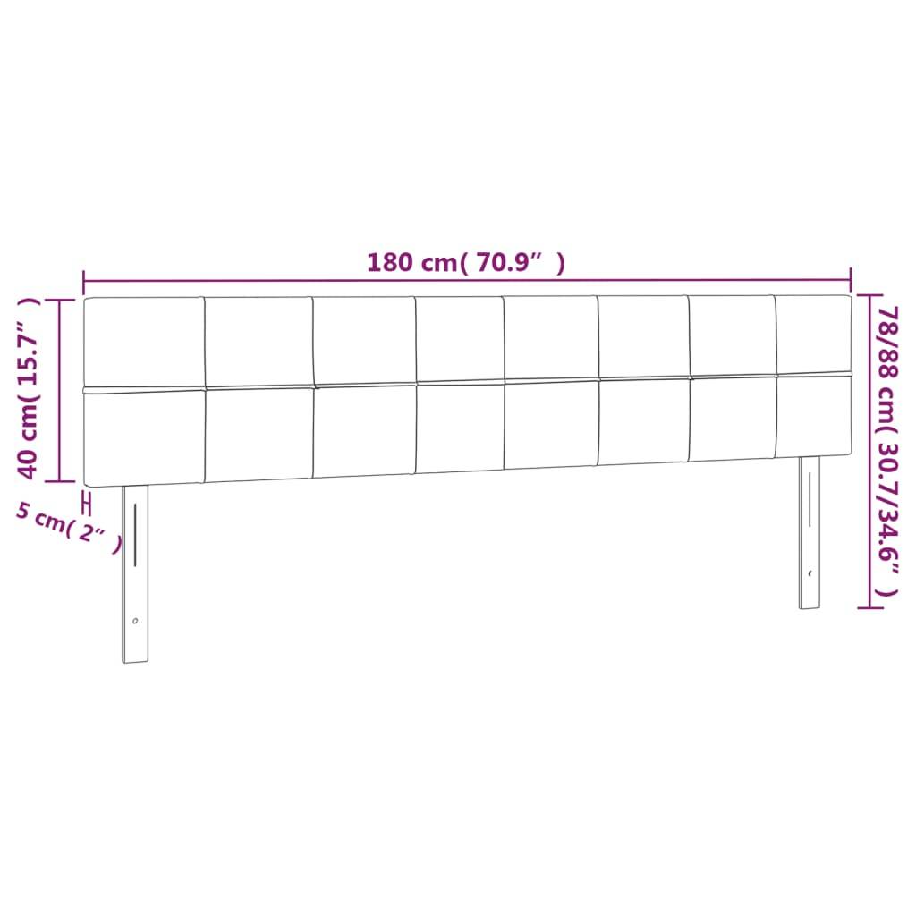 vidaXL LED Kopfteil Blau 180x5x78/88 cm Stoff