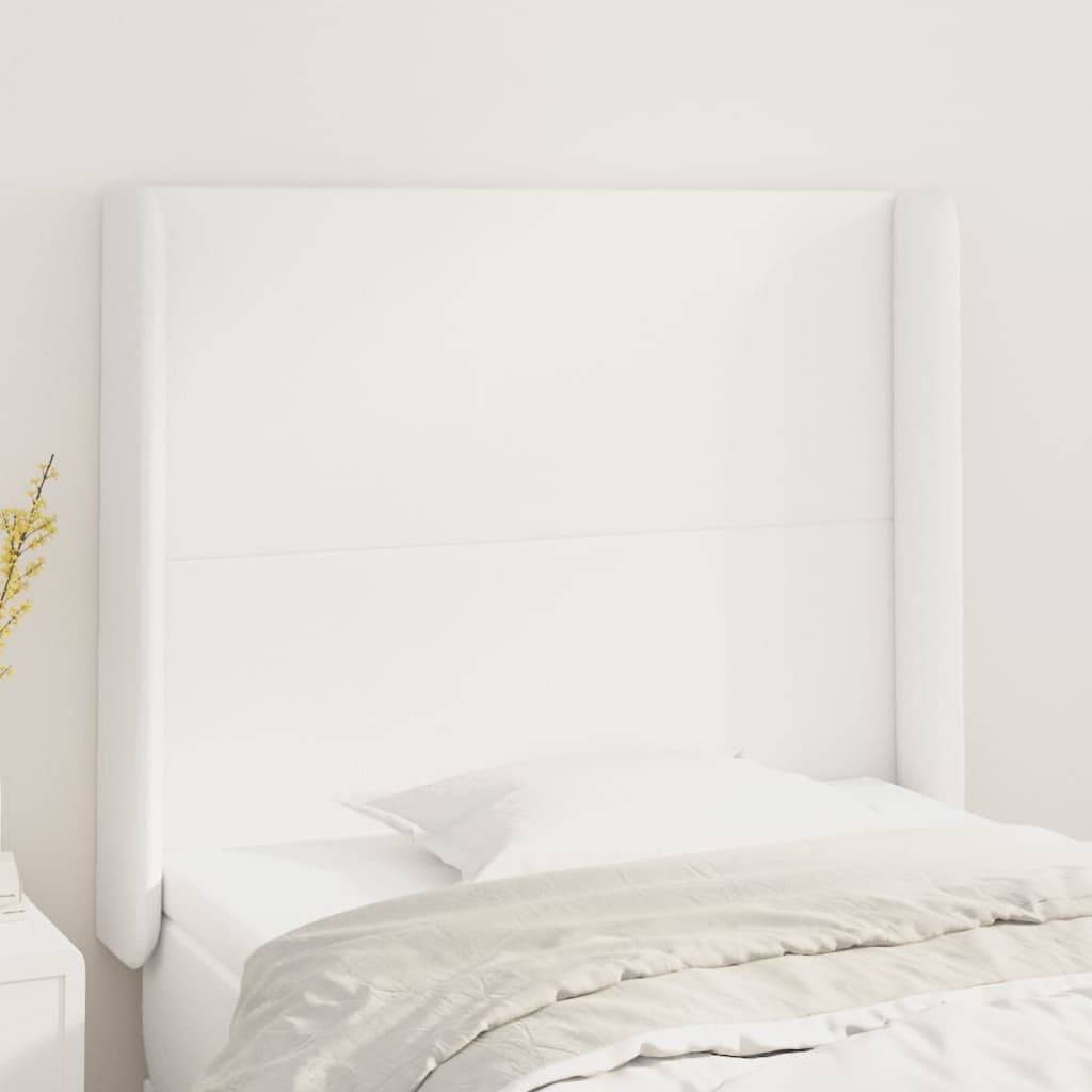 vidaXL Kopfteil mit Ohren Weiß 83x16x118/128 cm Kunstleder