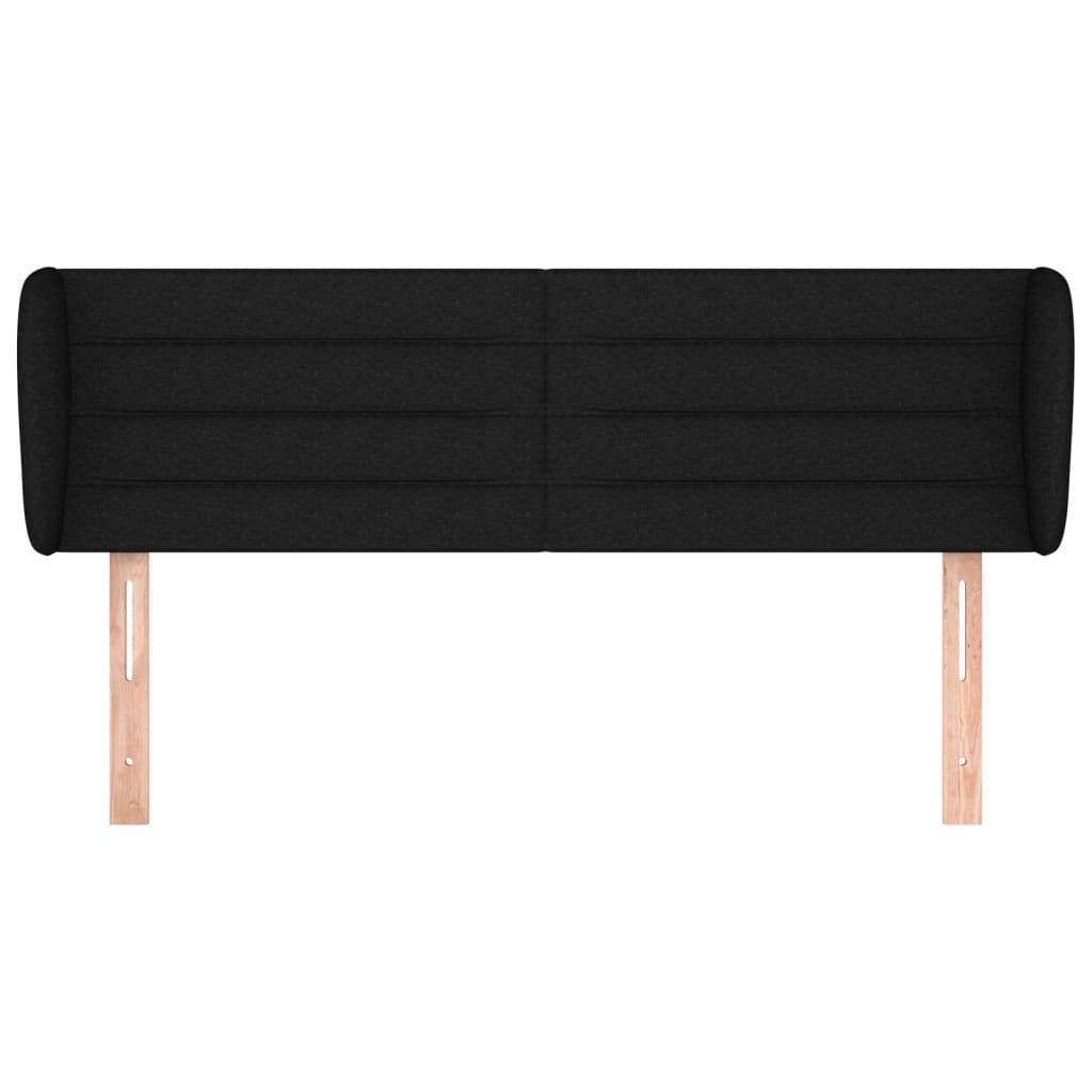 vidaXL Kopfteil mit Ohren Schwarz 147x23x78/88 cm Stoff