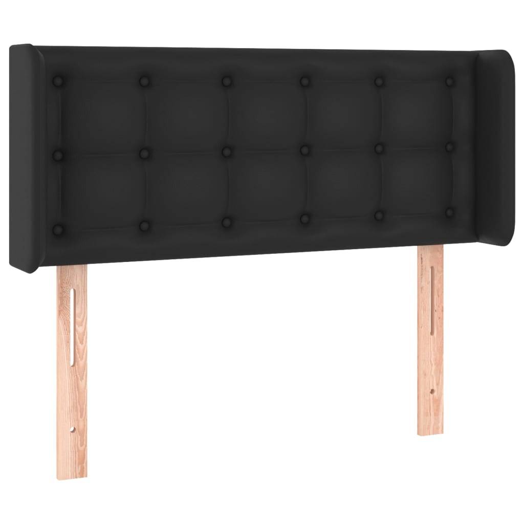 vidaXL LED Kopfteil Schwarz 93x16x78/88 cm Kunstleder