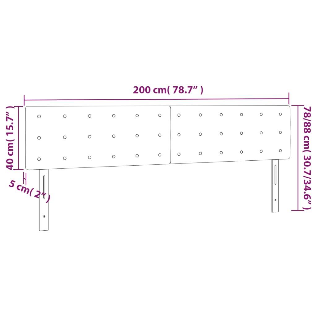 vidaXL Kopfteile 2 Stk. Hellgrau 100x5x78/88 cm Samt