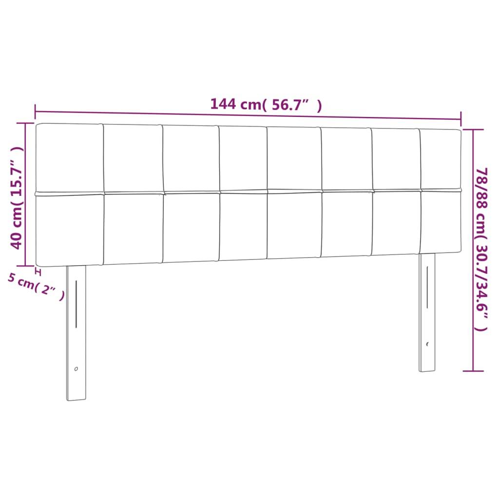 vidaXL LED Kopfteil Creme 144x5x78/88 cm Stoff