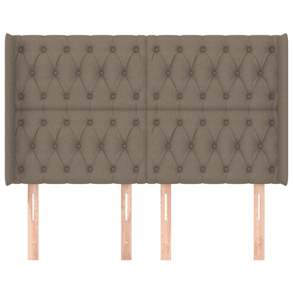 vidaXL Kopfteil mit Ohren Taupe 163x16x118/128 cm Stoff