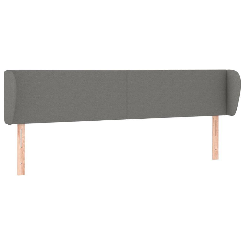 vidaXL Kopfteil mit Ohren Dunkelgrau 183x23x78/88 cm Stoff