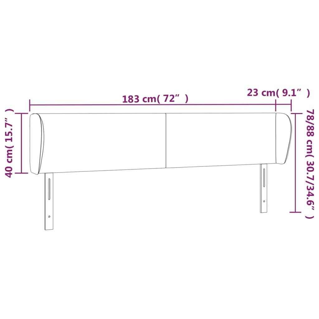 vidaXL Kopfteil mit Ohren Dunkelgrau 183x23x78/88 cm Stoff