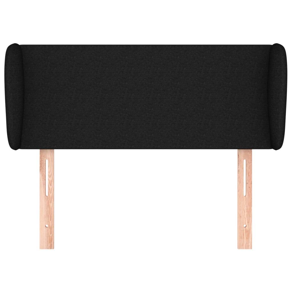 vidaXL Kopfteil mit Ohren Schwarz 93x23x78/88 cm Stoff
