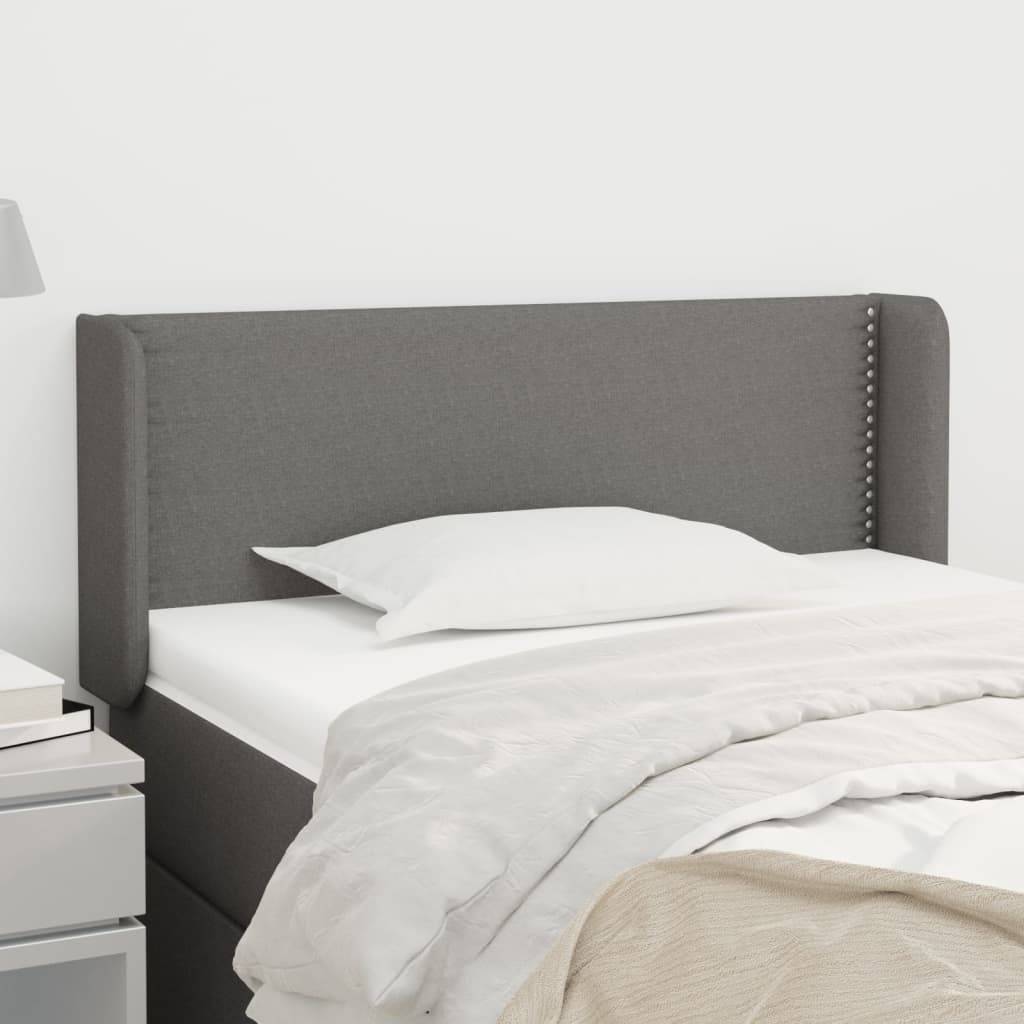 vidaXL Kopfteil mit Ohren Dunkelgrau 103x16x78/88 cm Stoff