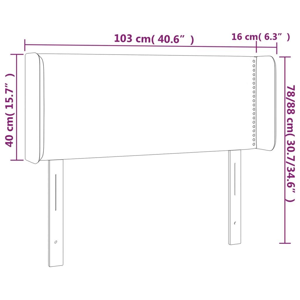 vidaXL Kopfteil mit Ohren Dunkelgrau 103x16x78/88 cm Stoff