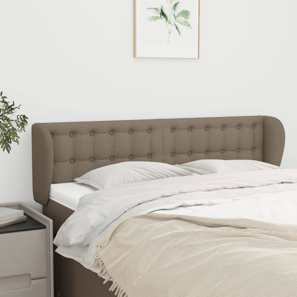 vidaXL Kopfteil mit Ohren Taupe 147x23x78/88 cm Stoff