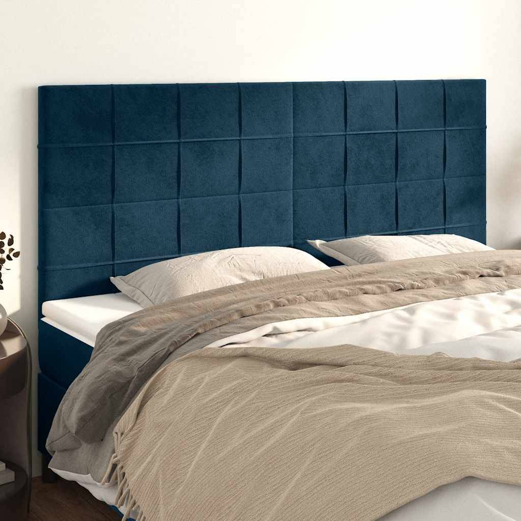 vidaXL Kopfteile 4 Stk. Dunkelblau 80x5x78/88 cm Samt