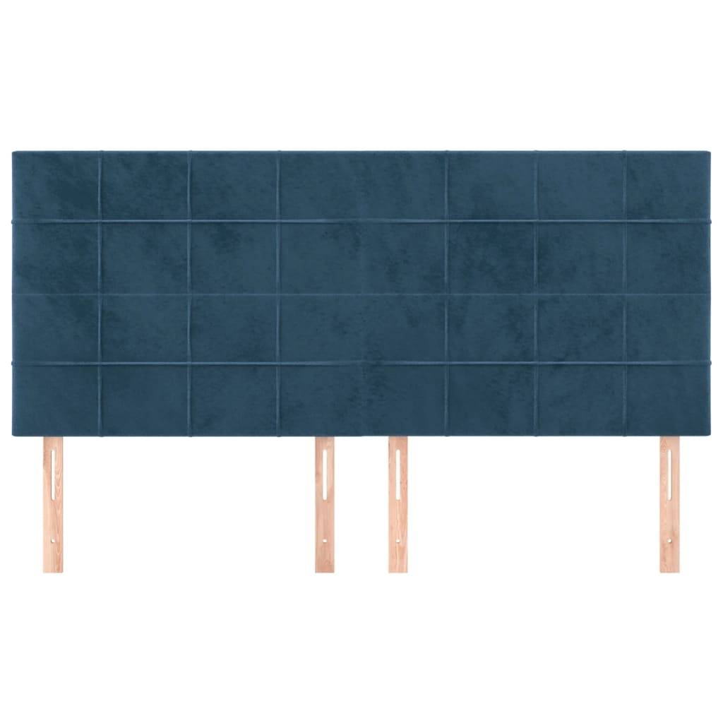 vidaXL Kopfteile 4 Stk. Dunkelblau 80x5x78/88 cm Samt